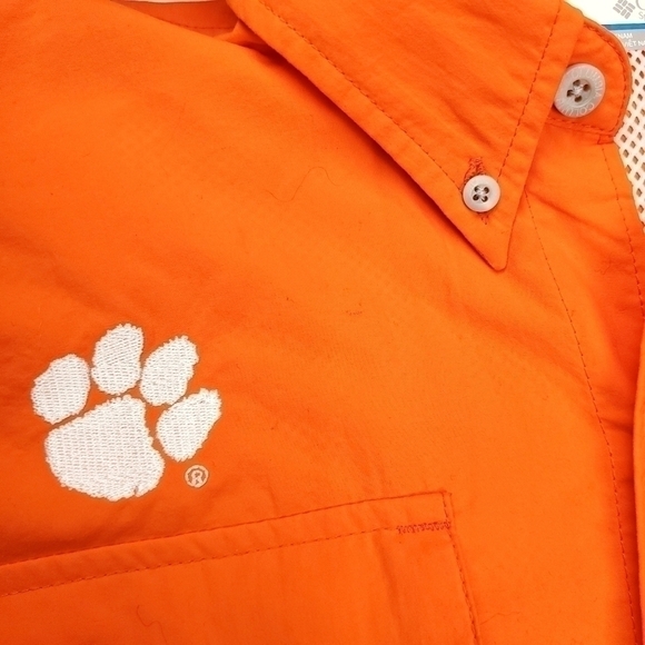 Columbia PFG Clemson Tigers Embroidered Shirt M - Picture 10 of 14